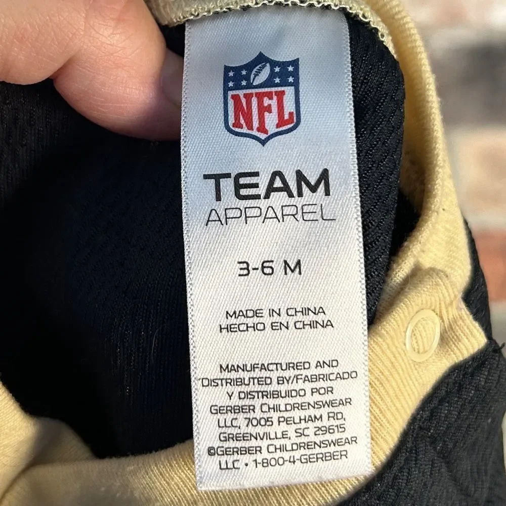 5 for $25🔥NFL New Orleans Saints Team Apparel Snap Bottom Shirt Baby 3-6 Months